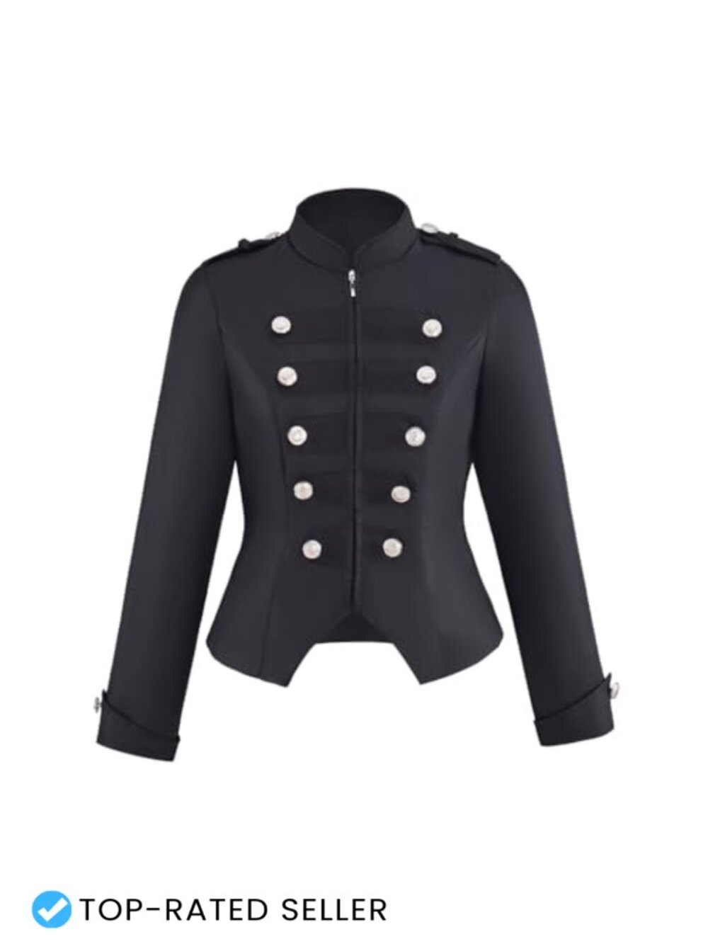 Women's Double Breasted Steampunk Ringmaster Jacket Zip Up Vintage Blazer